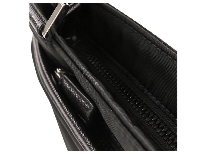 Borsa a tracolla Prada Re-Nylon con placca logo Triangle in pelle Saffiano Nero - vista 9