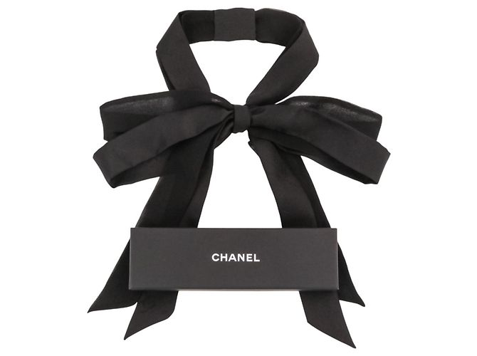 Fiocco a nastro in seta Chanel Coco Mark Nero - vista 13