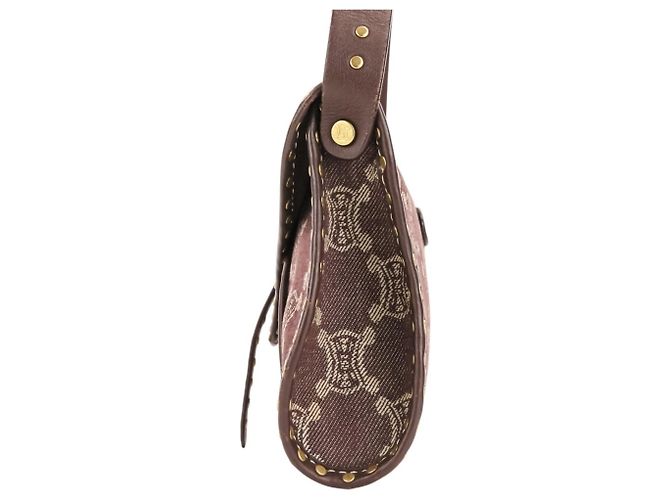 Céline Borsa a tracolla Celine Paris Macadam Canvas Marrone Bordò - vista 4