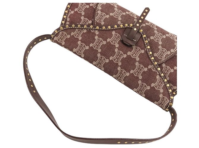 Céline Borsa a tracolla Celine Paris Macadam Canvas Marrone Bordò - vista 6