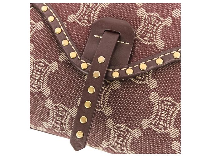 Céline Borsa a tracolla Celine Paris Macadam Canvas Marrone Bordò - vista 7