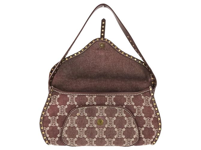 Céline Borsa a tracolla Celine Paris Macadam Canvas Marrone Bordò - vista 8