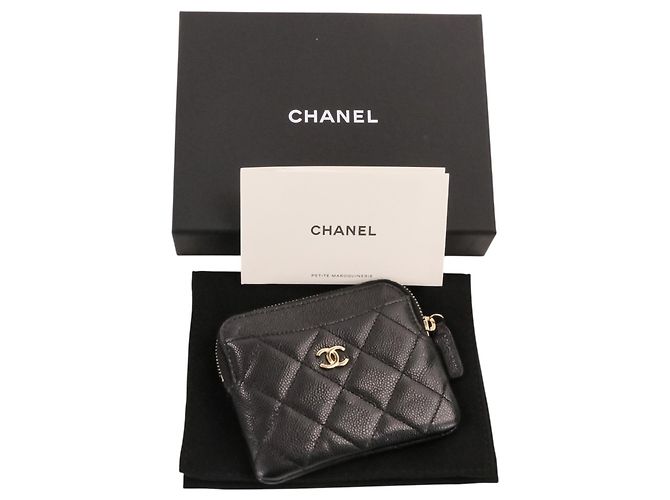 Monedero Chanel de piel de becerro granulado negro - vista 10