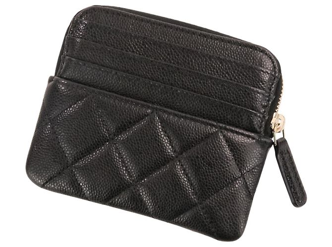 Monedero Chanel de piel de becerro granulado negro - vista 2