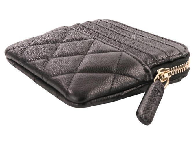 Monedero Chanel de piel de becerro granulado negro - vista 4