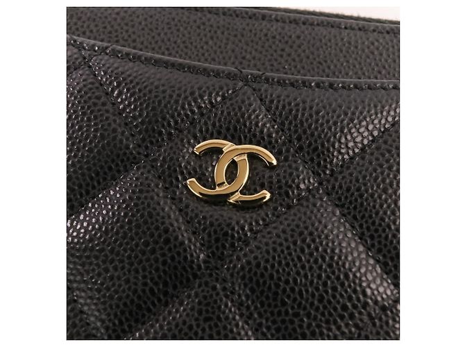 Monedero Chanel de piel de becerro granulado negro - vista 5
