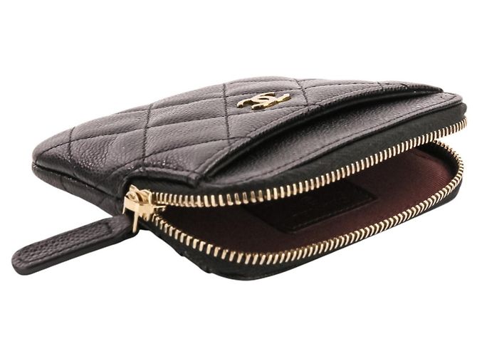 Monedero Chanel de piel de becerro granulado negro - vista 6