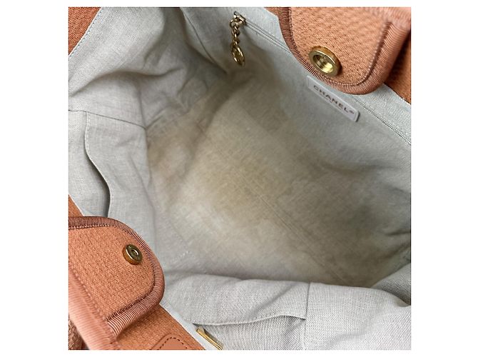 Borsa Tote CHANEL Deauville MM Beige - vista 10