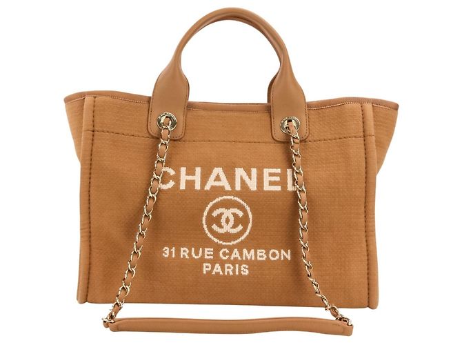 Borsa Tote CHANEL Deauville MM Beige - vista 2