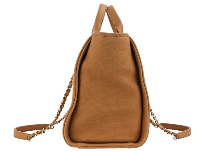 Borsa Tote CHANEL Deauville MM Beige - vista 3