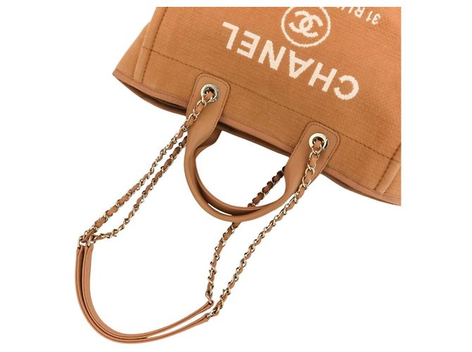 Borsa Tote CHANEL Deauville MM Beige - vista 6