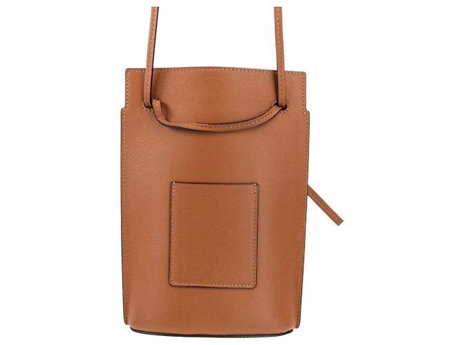 Borsa a tracolla in pelle Loewe Anagram Dice Pocket Marrone - vista 2