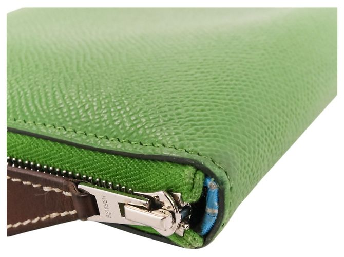 Hermès Cartera larga Hermes Aunage Rodeo des Cowgirls Verde Verde claro - vista 11