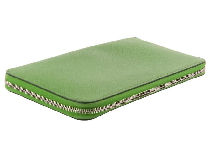 Hermès Cartera larga Hermes Aunage Rodeo des Cowgirls Verde Verde claro - vista 4