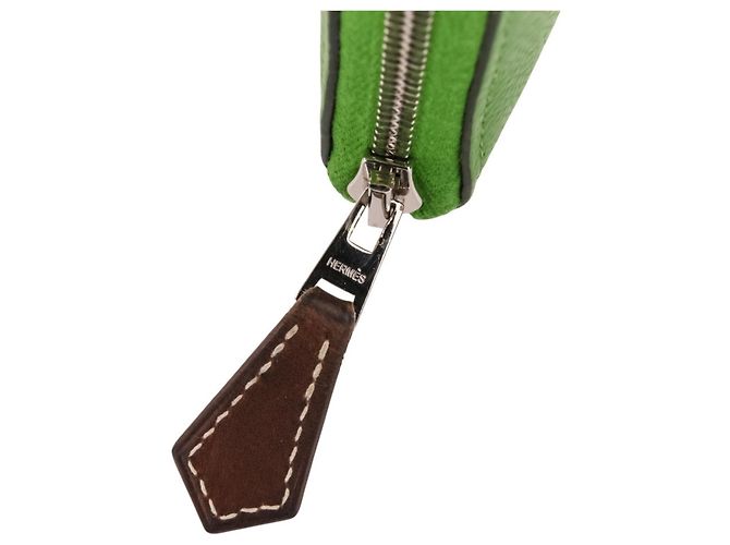 Hermès Cartera larga Hermes Aunage Rodeo des Cowgirls Verde Verde claro - vista 5