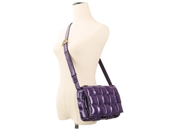 Borsa a tracolla Bottega Veneta Padded Cassette Intrecciato Porpora - vista 13