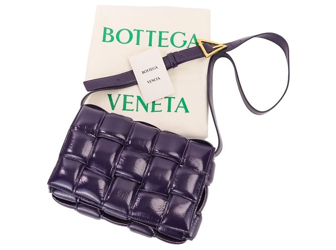 Borsa a tracolla Bottega Veneta Padded Cassette Intrecciato Porpora - vista 14