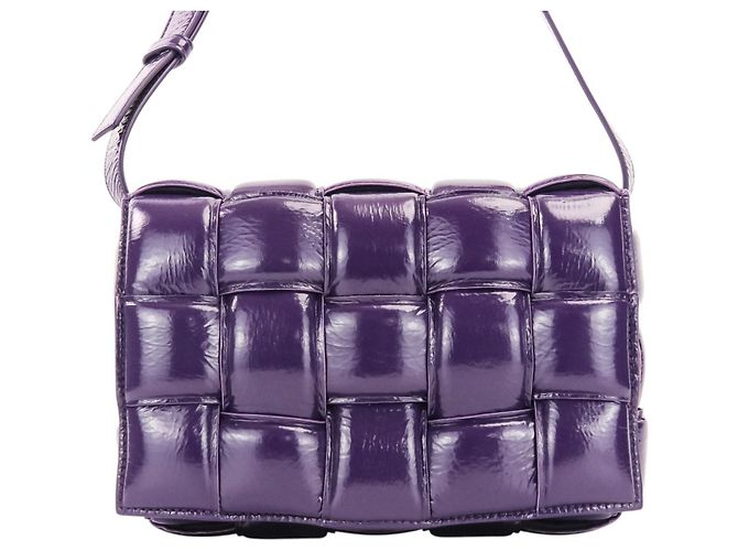 Borsa a tracolla Bottega Veneta Padded Cassette Intrecciato Porpora - vista 2