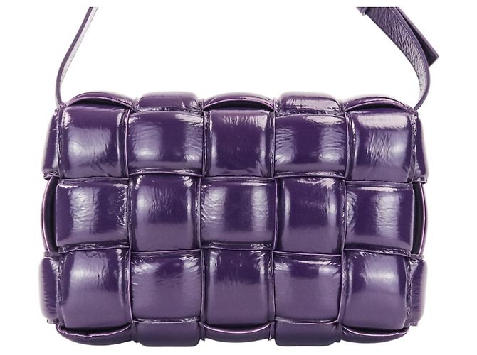 Borsa a tracolla Bottega Veneta Padded Cassette Intrecciato Porpora - vista 3