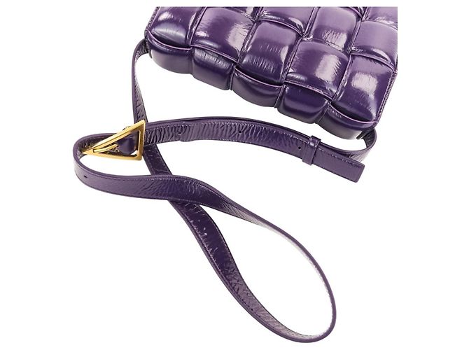 Borsa a tracolla Bottega Veneta Padded Cassette Intrecciato Porpora - vista 6