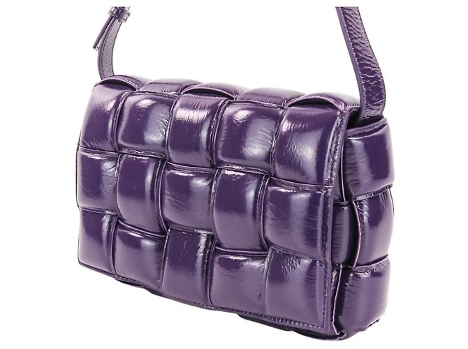 Borsa a tracolla Bottega Veneta Padded Cassette Intrecciato Porpora - vista 7