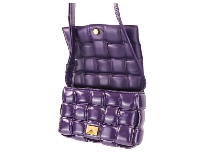 Borsa a tracolla Bottega Veneta Padded Cassette Intrecciato Porpora - vista 8