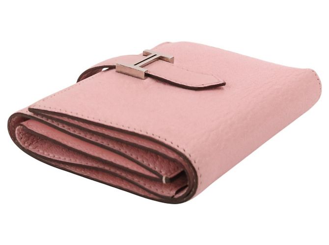 Portafoglio Compatto Combinato Hermès Bearn Nero Rosa - vista 3