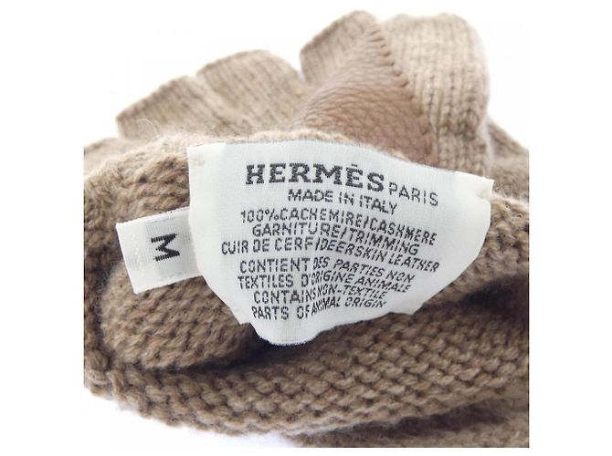 Hermès Guanti 2 in 1 in cashmere Hermes Baltimore Marrone - vista 3