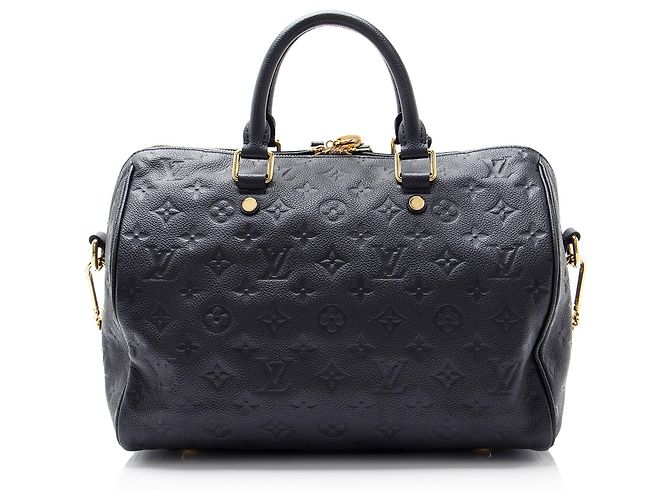 Louis Vuitton Monogram Empreinte Speedy Bandouliere 30 Satchel Blau - vista 3