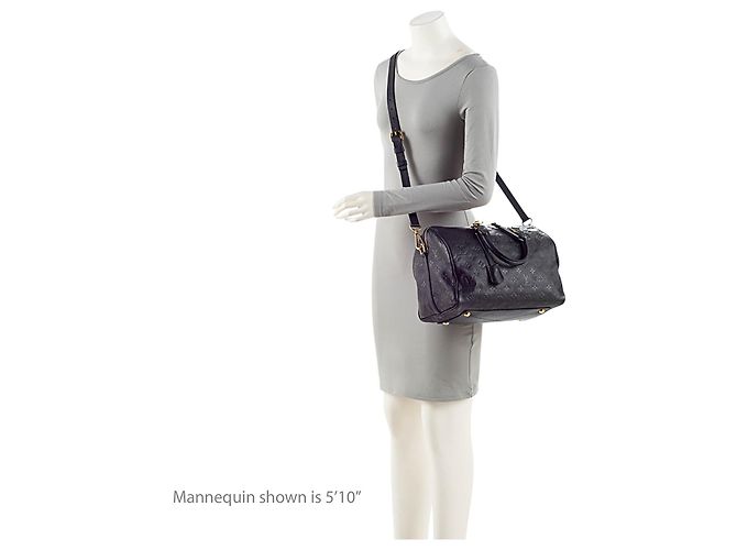 Louis Vuitton Monogram Empreinte Speedy Bandouliere 30 Satchel Blau - vista 5