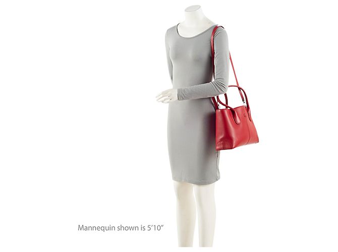 Tod's D-Styling kleiner Tote aus glattem Leder Rot - Ansicht 5