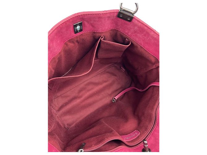 Borsa Tote Chanel Shopping in Chains in pelle trapuntata Burgundy - vista 10