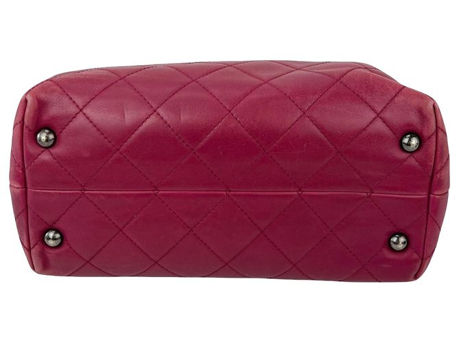 Borsa Tote Chanel Shopping in Chains in pelle trapuntata Burgundy - vista 3
