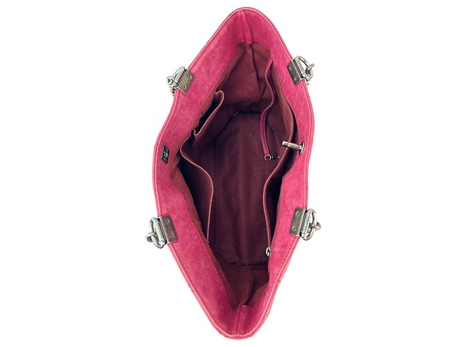 Borsa Tote Chanel Shopping in Chains in pelle trapuntata Burgundy - vista 8