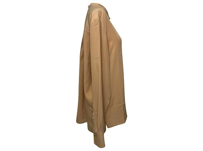 Stella Mc Cartney Camicetta Stella McCartney con collo mandarino in seta beige - vista 10