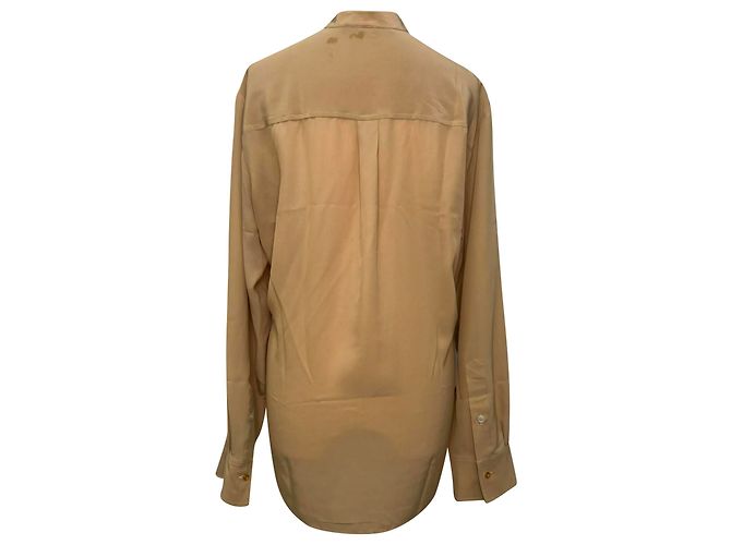 Stella Mc Cartney Camicetta Stella McCartney con collo mandarino in seta beige - vista 3