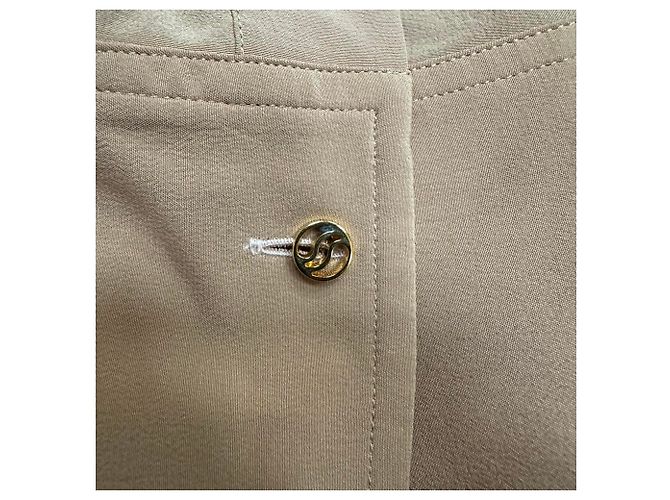 Stella Mc Cartney Camicetta Stella McCartney con collo mandarino in seta beige - vista 5