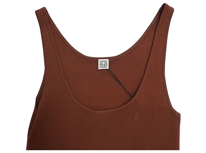 Top de punto Totême en viscosa marrón Castaño - vista 4