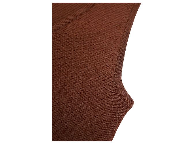 Top de punto Totême en viscosa marrón Castaño - vista 7
