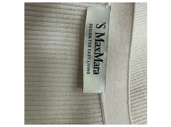 Cardigan Max Mara con scollo a V in lana beige - vista 3
