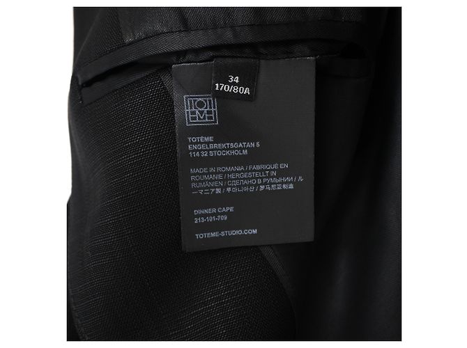 Blazer Cape Dinner Totême en viscosa negra Negro - vista 6