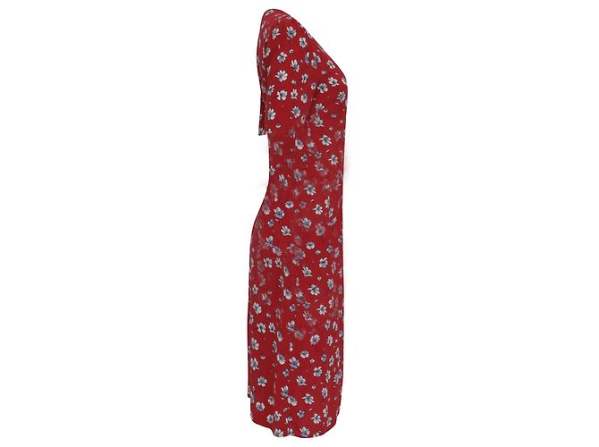 Rouje Wickel-Midikleid mit Blumenprint aus roter Viskose - Ansicht 3
