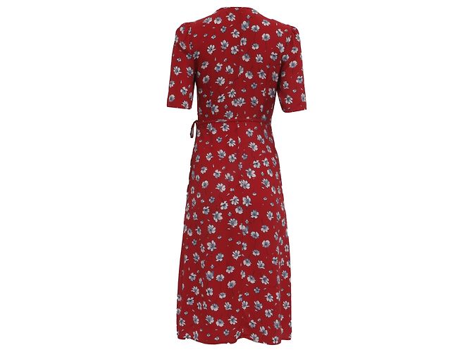 Rouje Wickel-Midikleid mit Blumenprint aus roter Viskose - Ansicht 4
