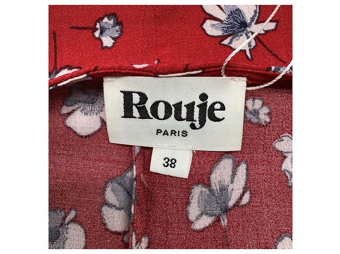 Rouje Wickel-Midikleid mit Blumenprint aus roter Viskose - Ansicht 6