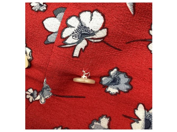 Rouje Wickel-Midikleid mit Blumenprint aus roter Viskose - Ansicht 8