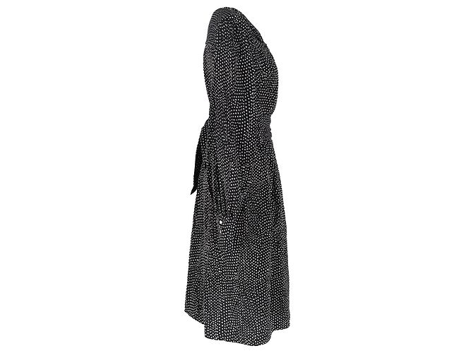 Abito midi in seta nera a pois Isabel Marant Nero - vista 2