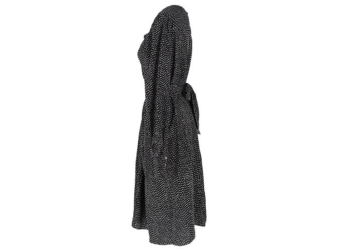 Abito midi in seta nera a pois Isabel Marant Nero - vista 3