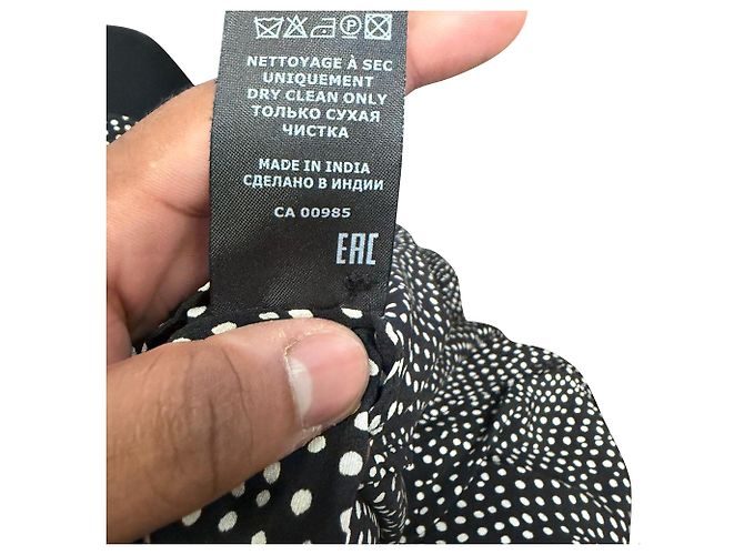 Abito midi in seta nera a pois Isabel Marant Nero - vista 6