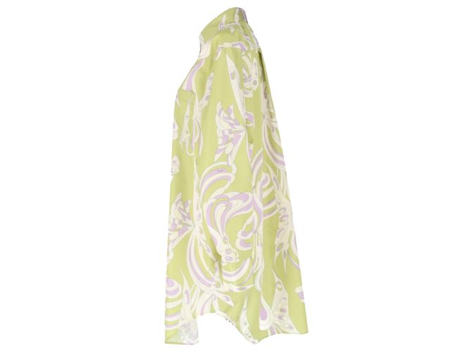 Emilio Pucci Button-Down-Hemd mit Farfalle-Print in Grün aus Polyester - Ansicht 3
