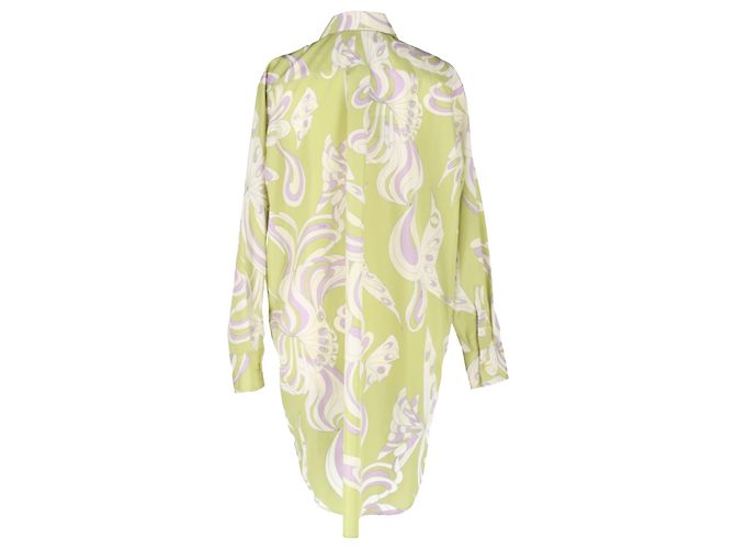 Emilio Pucci Button-Down-Hemd mit Farfalle-Print in Grün aus Polyester - Ansicht 4